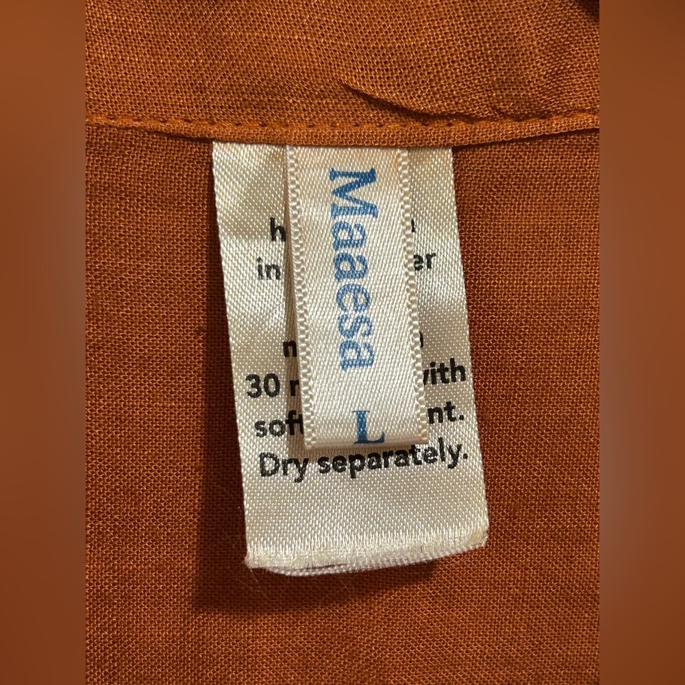 Maaesa - Orange, Beige & Green Color-Block Top - Picture 8 of 12
